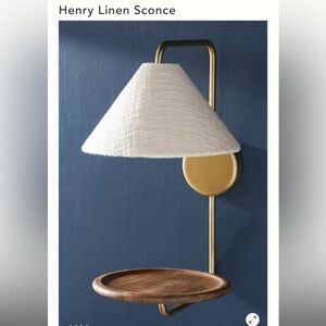 Anthropologie Henry Linen Sconce NEW IN BOX